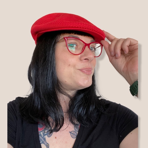 Vintage Red SCALA Paris newsboy Cap/Hat CUTE! 90s - Picture 4 of 4